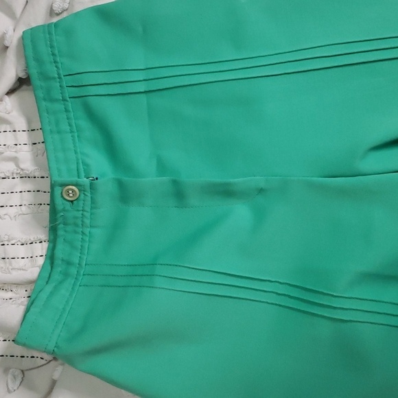 Vintage women's 80s high-waisted green gauchos culottes xs - Picture 3 of 4